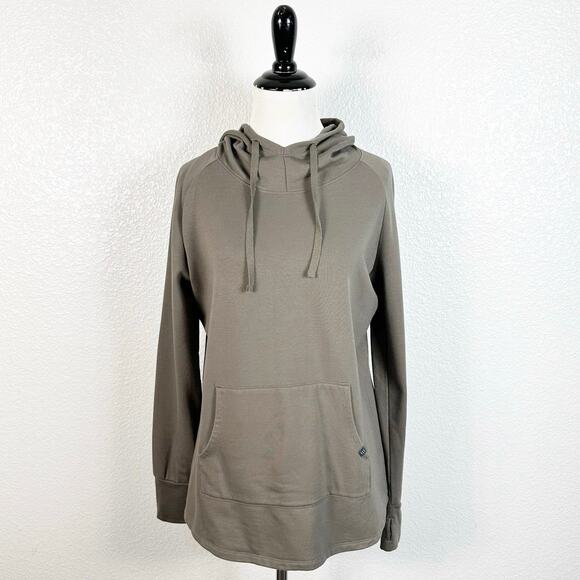 Free Fly Women’s Pullover Bamboo Fleece Hoodie Hooded Sweater in Brown Size M - Picture 1 of 15